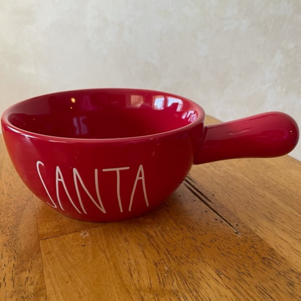 Rae Dunn SANTA Ceramic Soup Bowl with Handle BRAND NEW!